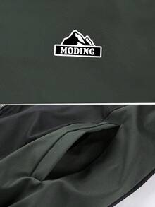 1 Set Men's Autumn Colorblock Woven 2 Pieces Set, Logo Patchwork Zipper Jacket And Joggers, Casual Sports Streetwear Style, Boyfriend Gift - Dark Green - View 6