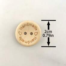 (100pcs/Bag) 2cm Round Double Hole Buttons Home Decor Handmade DIY Clothing Accessories - B-Khaki - View 12