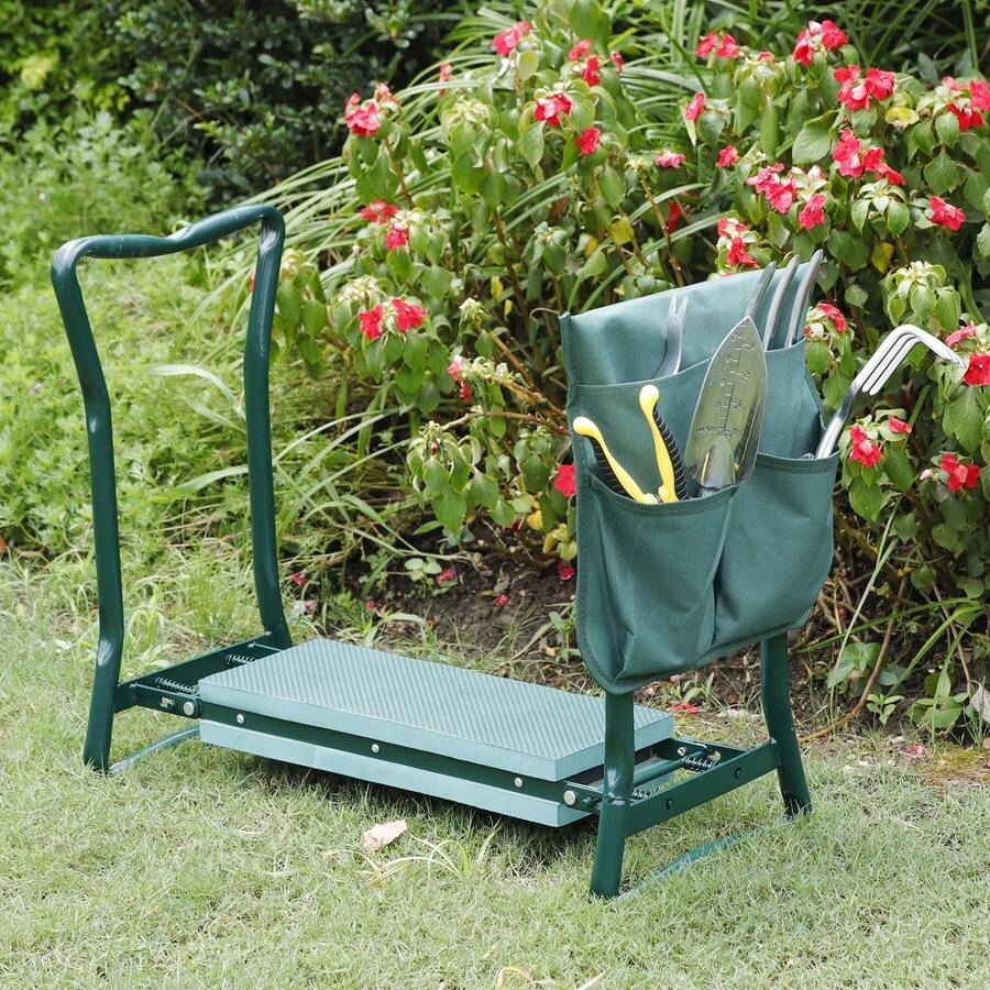 Foldable Garden Kneeler Seat, Portable Gardening Bench Stool Soft Kneeling Foam Pad W/Tool Pouch - 6" Width Seat - View 1