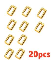 10/20/30pcs UV Electroplated Large Square Chain Clasp 25*21MM Box Packaging Luxury DIY Open Chain Clasp - Gold - View 7