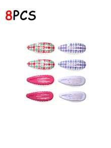 8/6/4/1pc Dopamine Cute Sweet BB Hair Clips, Colorful Floral Print Hair Clips, Side Hair Clips, Bangs Clips, Forehead Hair Clips, Suitable For Daily Outdoor Use - Multicolor - View 7