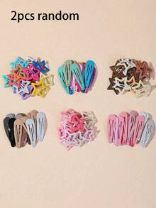 60/30/2pcs Star & Teardrop Snap Hair Clips, Cute Colorful Metal Hair Clips For Women, Non-Slip, Suitable For Fine & Thick Hair, Styling Accessory - Multicolor - View 7