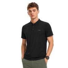 LI-NING Men's Fitness Quick-Dry Polo Shirt Moisture-Wicking Sun-Protective Casual Top APLW151 - Black - View 1