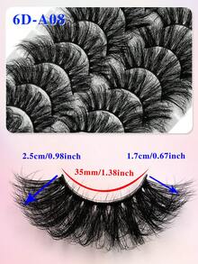 ENCHUW 10對 25mm 戲劇感 6D 蓬鬆豐盈加厚交叉長款假睫毛 - 黑色 - 查看 2