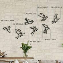 Charming 7pcs Metal Bird Wall Decor, Gold Iron Art Garden And Entrance Decoration, Perfect Housewarming Gift, Great For Room Decor - One Size Fits All - View 7