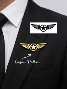 Custom Logo Pattern Hand-Drawn Brooch, Unisex, Stainless Steel Material, Personalized Custom Brooch Pin Badge, Party Jewelry, Can Be Worn On Clothing - Multicolor - View 2