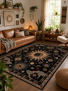 1 Pc Vintage Red Persian Area Rug, Traditional Oriental Geometric Floral Rug, Machine Washable Non Slip Low Pile Carpet For Living Room Bedroom Dining Room Entryway Office Farmhouse Home Decor - Multicolor - View 21