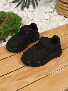 1 Pair Kids Spring/Autumn New Fashion Versatile Slip-Resistant Casual Daily Outdoor Soft Sole Sneakers - Black - View 3
