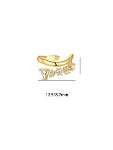 1pc S925 Sterling Silver Luxury Double Layer Open Ear Cuff, Niche Design Exquisite Fashion Personalized Earrings, Suitable For Daily Commute, Date, High-End Atmosphere Accessory, Gift For Girlfriend, Best Friend, Birthday, Holiday - Water Drop - View 7