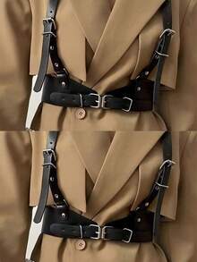 1pc Punk Style Functional Suspenders/Braces, For Dresses, Shirts, Blazers And Everyday Use, Suitable For School, Halloween, Christmas - Black - View 12