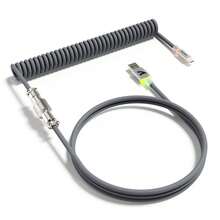 ATTACK SHARK C01 Ultra RGB Coiled Keyboard Cable, Professional Custom USB-C Aviator Cable, Suitable For Gaming Keyboards, Stable Double-Layer Braided Design, 2m Type-C To USB-A Ultra High Speed, Detachable Metal Aviator Connector, Suitable For PC Gamers - Multicolor - View 12