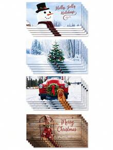 12pcs Realistic Christmas Envelopes With Snowman, Christmas Tree And Red Truck Patterns, Christmas Cards, Mailing Bags, Christmas Card Packaging, Christmas Money Bags, Christmas Party Gift Bags, Christmas Party Supplies, Christmas Decorations, 2027 New Year Gifts, Christmas Party Decorations, Merry Christmas Decoration For Home, Merry Christmas - Multicolor - View 6