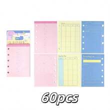 Cute M5 Binder Inner Pages, Multi‑Layout Planner Refills, Weekly Monthly Goal Record Paper For Mini Loose‑Leaf Notebook, DIY Journal Accessories - A - View 6