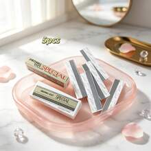 5Pcs Single‑Sided Wavy Eyebrow Scraper Blades, Carbon Steel , Salon Makeup Artist Supplies - Silver - View 9