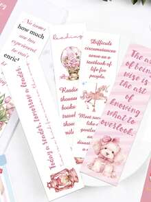 30pcs Pink-Themed Bookmarks For Reading, Page Markers, And Book Decorations-Creative Gifts Perfect For Winter And The New Year - View 4