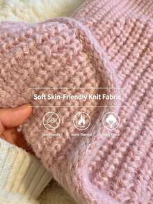 1pc Women's Solid Color Ribbed Soft Knit Ear-Covering Warm Fashion Beanie Hat, Suitable For Autumn/Winter Outdoor And Daily Wear - Multicolor - View 4