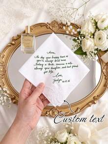 Custom Personalized Wedding Handkerchiefs – Embroidered Text And Tassel Accents; Elegant Lace Accessories For Weddings And Bachelorette Parties - Multicolor - View 6
