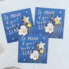 3pcs/5pcs Star Sheep Keychain With "So Proud Of You" Greeting Card, Perfect As New Year Gift For Friends, Family, Classmates, Colleagues, Birthday, Party, Holiday Small Pendant - Multicolor - View 7