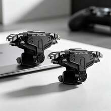 1 Pair GT02 Mobile Game Trigger Buttons, High‑Sensitivity Electrostatic Shooting Triggers, Zero‑Latency 4‑Finger Gaming Accessory For IOS & Android FPS Shooting Games, Light‑Use Only, Prone To Wear & Looseness Under Heavy Frequent Pressures - Black - View 2