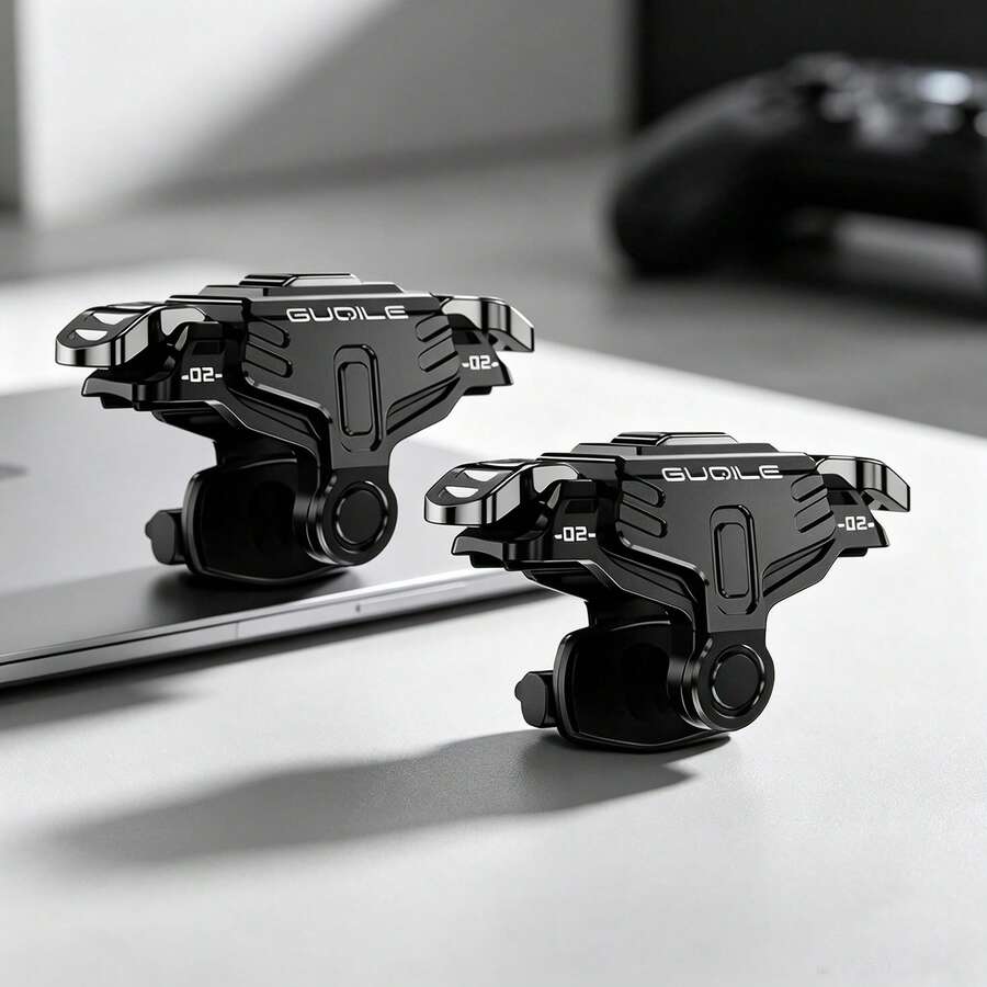 1 Pair GT02 Mobile Game Trigger Buttons, High‑Sensitivity Electrostatic Shooting Triggers, Zero‑Latency 4‑Finger Gaming Accessory For IOS & Android FPS Shooting Games, Light‑Use Only, Prone To Wear & Looseness Under Heavy Frequent Pressures