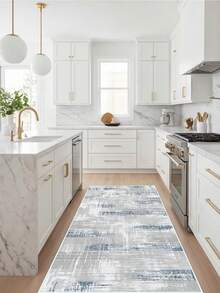 Digitally Printed Non-Slip Washable Runner And Area Rug Living Room Carpet, Modern Design | Modern, Scandinavian, Bohemian And Classic Styles | 100% Polyester - Light Grey - View 7