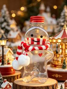 Set Of 2 Christmas Gift Containers (Featuring Snowman, Gingerbread Man, And Christmas Tree-Shaped Bodies, Complete With Scarves); Suitable For DIY Christmas Decorations, Gift Wrapping, Party Favors, New Year's Celebrations, And Birthday Parties. - Multicolor - View 5