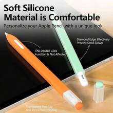 Silicone Protective Case Compatible With Apple Pencil Pro/Apple Pencil 2nd Generation, Compatible With IPad Touch Pen, Suitable For Apple Pencil Pro Writing Stylus - Multicolor - View 3