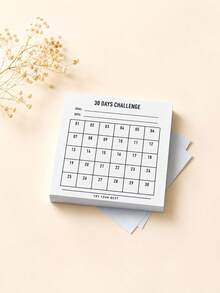 50 Sheets Minimalist 30-Day Challenge Habit Tracker Notebook, Undated Grid Goal Tracking Log, Daily Task Checklist Memo Pad, Planner Scrapbook Inner Pages, Student Campus Office Goal Planning Stationery - 30-day Fitness Plan - View 5