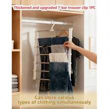 Multi-Layer Pants Rack - Space-Saving Foldable Design, Helps Efficiently Organize Your Closet; Suitable For Jeans, Leggings And Casual Pants Plastic Multi-Layer Pants Rack; Features Non-Marking Anti-Slip Storage Function, Easy To Assemble,Travel Essential,Room Décor - View 13