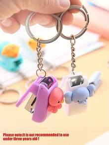 10pcs Cartoon Animal Mini Stapler Keychain Set, Macaron Colorful Random Styles, Portable Compact Stapler With Staples, Cute Creative Pendant Mini Stapler, Student Back To School Stationery Office Home Organizing Binding Tool, Mini Stationery Set Gift - Multicolor - View 5