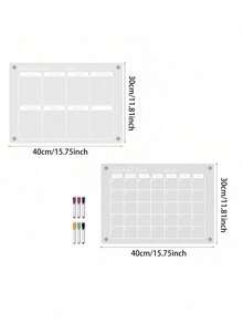 1 Set Magnetic Acrylic Weekly & Monthly Planner Set, Transparent Reusable Whiteboard, Dry-Erase Surface, Easy To Write And Erase, Suitable For Refrigerator Storage, Schedule Planning And Home Organization - Multiple Styles - View 11