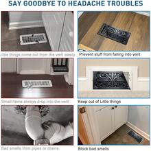 4pcs Home Chinese Traditional Geometric Pattern Enhanced Magnetic Flux Cover, 8"X15.5" Trimmable And Fully Sealed, Suitable For Floor, Air Conditioner And Ceiling Vents, Suitable For RV And Home HVAC Vents, With Noise Reduction Function, Adhesive Vent - Dark Grey - View 6