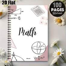 Math-Themed Spiral Notebook With Portable Design, Suitable For Classroom Notes, Learning And Creative Writing - Ideal Choice For Students And Professionals, Design Daily Planner Record Classroom Notes Office Memo Portable Writing Notebook, Suitable For Professionals, Students And Office Use - Perfect Gift Choice - 1 Pack (50 Sheets, 100 Pages) - View 6