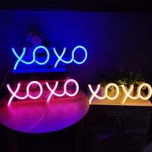 1pc LED Letter XOXO Neon Wall Hanging Light, Battery & USB Powered, Romantic Decorative Night Light For Home, Holiday, Party, Wedding, Birthday Gift, Atmosphere Lamp For Bedroom, Room, Living Room Decor - Xoxo Neon - View 2