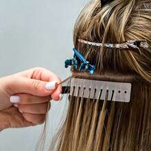 Hair Extension Tools Kit, 100Pcs Silicone Lined Micro Rings, 1pc Pliers, 2Pcs Crochet Hook Loop Tools, 5Pcs Seamless Hair Extension Heat-Insulating Sheets, 4Pcs Metal Hair Clips, Hair Extension Accessories For Hair Extensions - View 9