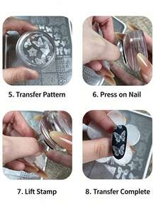DIY Nail Art Transfer Plates, Vintage Lace Style, Butterfly, Hollow Mesh, Curved Floral Patterns, Rich Pattern Layout, Smooth Inner Wall Texture, Easy To Clean Color Oil, Lightweight And Easy To Store, Compatible With Scraper And Stamp, DIY Nail Art Printing, Nail Art Printing Decoration Template - Multicolor - View 6