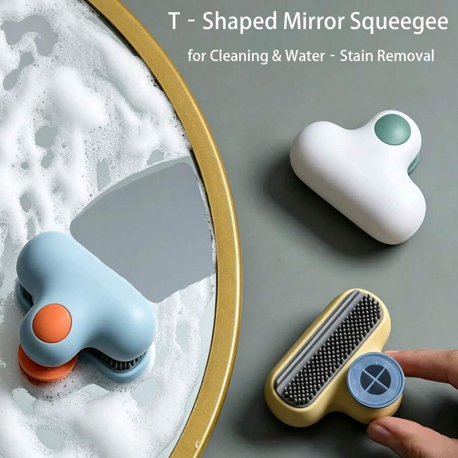2/1pc 2-In-1 Glass Mirror Cleaning Squeegee, Bathroom Mirror Wiper, Multi-Functional Window Shower Glass Cleaning Tool, Suitable For Daily Home Cleaning
