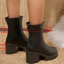 Women's Side Zipper Design Casual Versatile Comfortable Ankle Boots For Daily Wear - Black - View 2
