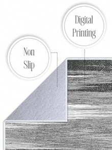 Digitally Printed Non-Slip Washable Runner And Area Rug Living Room Carpet, Modern Design | Modern, Scandinavian, Bohemian And Classic Styles | 100% Polyester - Grey - View 3