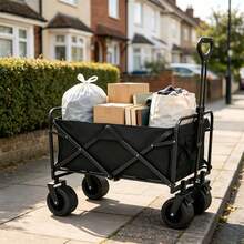 1 Piece Camping Trolley, Large Capacity And Strong Load-Bearing Capacity, Foldable For Space Saving; Equipped With Universal Wheels And Retractable Pull Rod, Portable For Outdoor Use - Multiple Specifications - View 3
