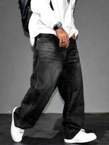 Teen B Grey Wide Leg Casual Jeans - Black - View 5
