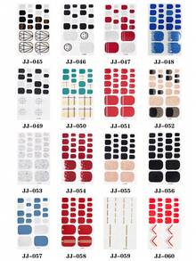 22 miếng/tờ nhãn dán bọc toàn bộ móng chân, decal móng gradient lấp lánh nhiều họa tiết, nhãn dán nghệ thuật móng tự dính dễ sử dụng, phụ kiện làm móng, dùng cho trang trí móng hàng ngày và DIY - Nhiều màu - Xem 3