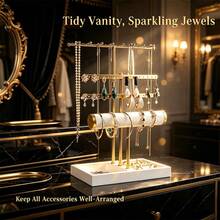 1pc 3-Tier Iron Jewelry Display Stand, Luxury High-End Necklace, Bracelet, Earring Jewelry Display Prop - Multicolor - View 7