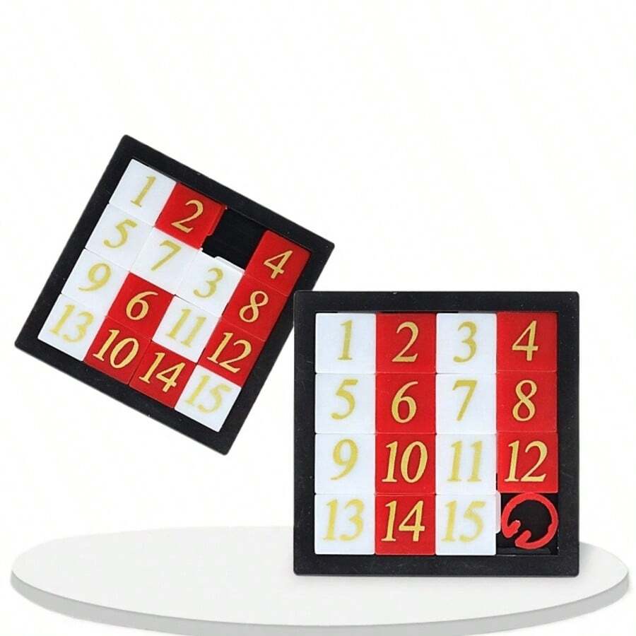Set Teka-teki Geser Angka 15-Grid 5 Buah | Teka-teki Angka Portabel 4 Tahap | Mainan Asah Otak Slider Angka 4x4 | Permainan Penghilang Stres Meja Perjalanan Kelas | Pelatihan Berpikir Logika Dewasa - MultiWarna - View 1