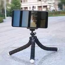 Flexible Octopus Tripod For Phone And Camera, Portable Mini Tripod With Universal Phone Holder, Bendable Sponge Legs, Adjustable Ball Head, For Vlogging, Selfie, Live Streaming, Compatible With Smartphone, And Small Digital Cameras - Multicolor - View 4