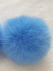 1pc Rabbit Tail Hair Clip Model, Pom Pom Cute Plush Rabbit Prop, Brooch Accessory, Decoration, Halloween Accessory - Multicolor - View 6