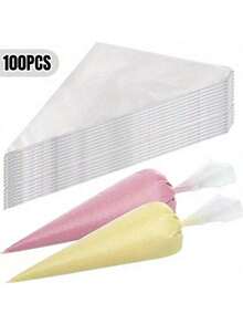 20/50/100/200 Pcs Disposable Triangular Pastry Bags - For Cake Decorating, Cookies, Cupcakes, And DIY Desserts, Kitchen And Dining Essentials - Multicolor - View 14