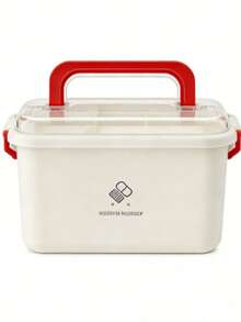 1pc Minimalist Fashionable Portable Large Capacity Home Medicine Box, Medication Storage Box, Portable Home Medical Box - Multicolor - View 6