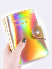 1PC 20-Pocket Laser Nail Stamping Plate Storage Book, Nail Template Organizer Display Album For Nail Art Plates And Stickers, Rectangle Nail Art Storage Case, For Daily Nail Art And Collection - Multicolor - View 4