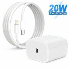1 Set Fast Charging PD 20W Wall Adapter + 3.3ft/100cm High-Efficiency Data Transfer Fast Charging Cable Compatible With IPhone 14 Series/14 Pro Max/14 Pro/14 Plus/14/13/12/11/XS/XR/8/7/6/ Series Fast Charging Kit - US A Type Plug(110-127V) - View 2